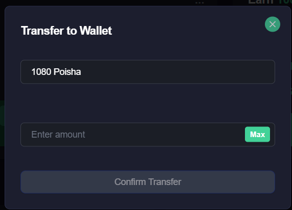 QikEarn — Transfer to Wallet Modal